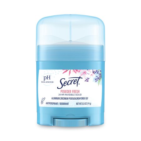 SECRET Invisible Solid Anti-Perspirant/Deodorant, Powder Fresh, 0.5 oz, PK24 31384